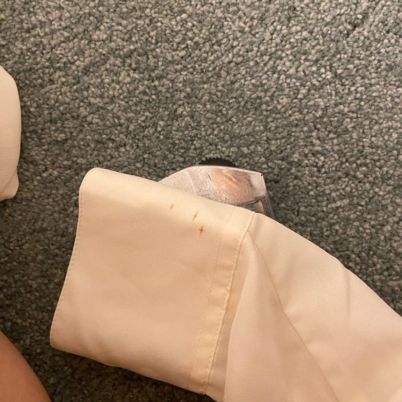 DKNY Cream Chiffon Collared Shirt - Picture 5 of 9